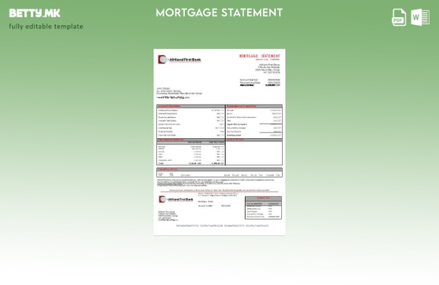 Модерен стил Шаблон за извод за хипотека на првата банка на Конго Африка